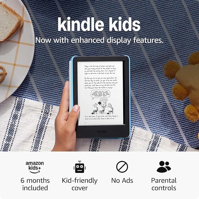Amazon Kindle Kids 16GB (2024 release) – includes ad-free books and cover