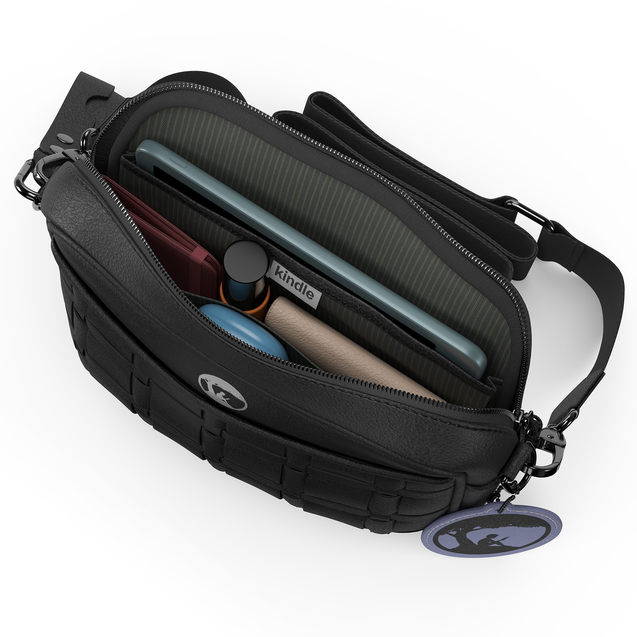 Compact Yet Capable: Streamlined silhouette with compartments for your Kindle, reading glasses, phone, and small essentials everything you need, nothing you don't.
