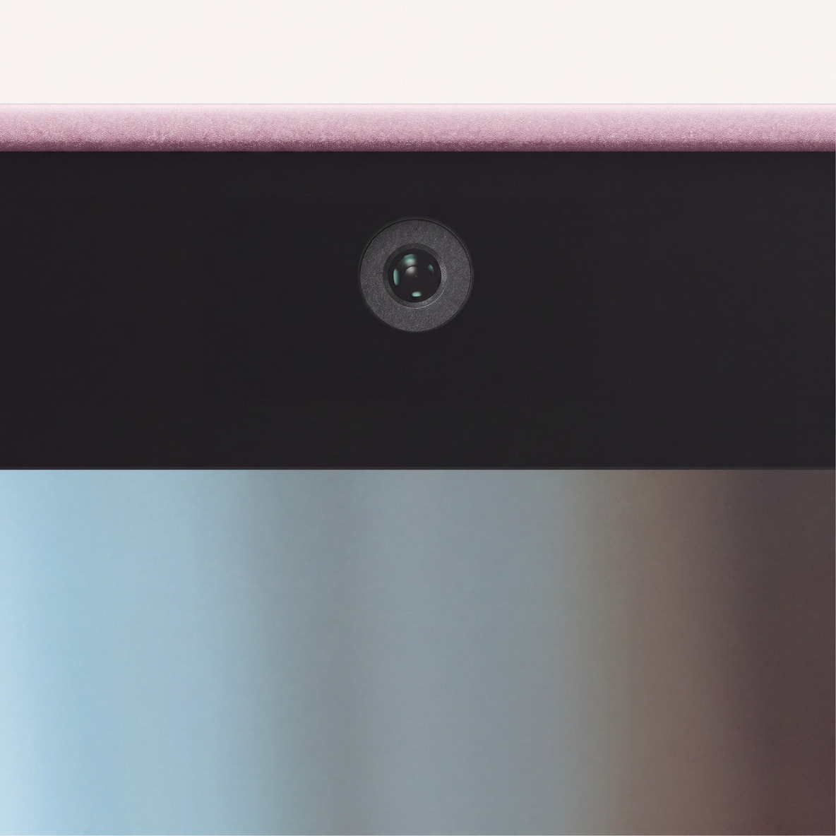 Front-facing camera on top edge of tablet.
